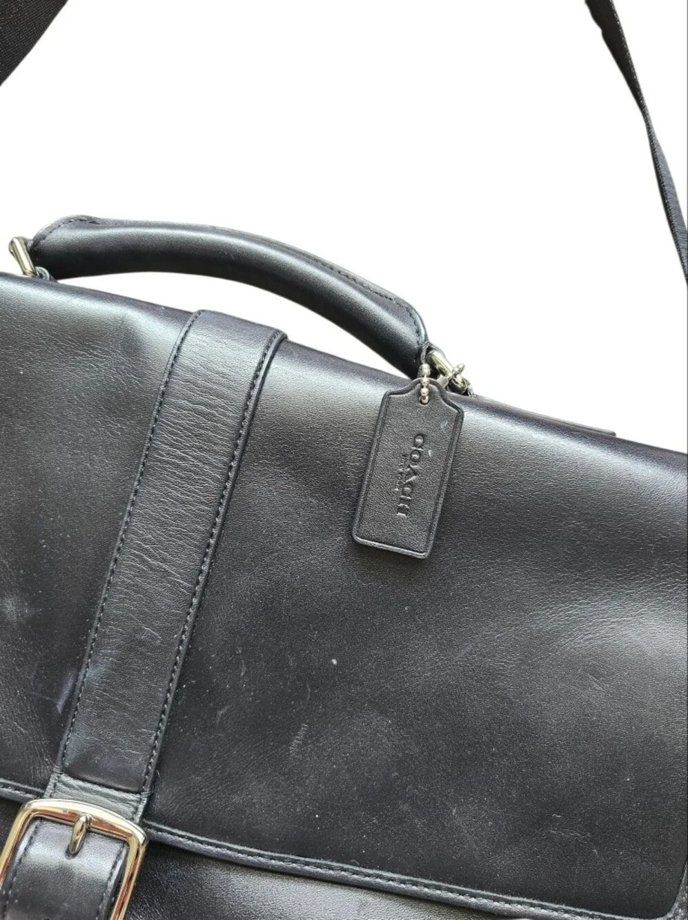 Coach Lexington Flap Business Brief F71073 Black Leather Laptop Bag - Picture 7 of 11